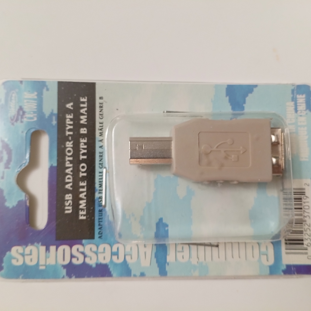 Wellson USB Adapter - Type A Female to Type B Male - Beige